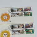 Lot of 2 RSA 5.8 first day covers - Print color variation