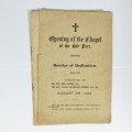 1926 Opening of the Chapel of the old fort program (Durban Light Infantry)