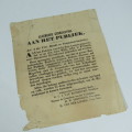 General notice to the public of an meeting on 5 May 1864 with regard to the Welfare of the country
