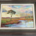 Cobus Van Wyk landscape oil painting - Frame size: 87cm x 72cm - Art size: 59cm x 44.5cm