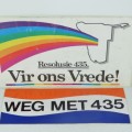Original stickers both Pro and Anti Resolution 435 (South West Africa Border War)