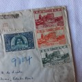 Airmail cover from Medenine, Tunisia to Cape Town, South Africa with 4 Tunisian stamps