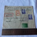 Postal cover from Istanbul to Cape Town, South Africa with 2 1/2 Piastres, 0.50kurus, 2x9kurus stamp