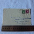 Postal cover from Asaba, Nigeria to Cape Town, South Africa with 1/2d and 1d Nigerian stamps