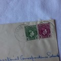 Postal cover from Asaba, Nigeria to Cape Town, South Africa with 1/2d and 1d Nigerian stamps