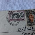 Registered postal cover from Tiko, Cameroons to Manchester, England with 1x3d stamp, 3x6d stamps