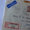 Registered airmail cover from Oslo, Norway to Cape Town, South Africa - Dated 27 October 1954