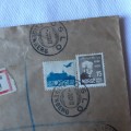 Registered postal cover from Oslo-Elisenberg to England with 45ore and 15ore Norwegian stamps