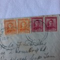 Airmail cover from Hastings, New Zealand to Cape Town, South Africa with 2x2d, 2x6d stamps