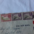 Airmail cover from Curacao to Cape Town, South Africa with 15cent and2x50cent Caracao stamps