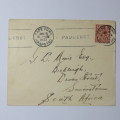 Postal cover from Cape Town to Simonstown on 15 January 1932 with three halfpence stamp