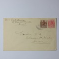 Postal cover from Grenada to Switzerland with Grenada 1d and 1 1/2d stamps