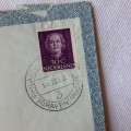 Postal cover from Gravenhage, Netherlands to Cape Town, South Africa with 30c Nederland stamp