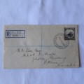 Registered postal cover from Dunedin, New Zealand to Ottawa, Canada with 4d New Zealand stamp
