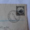 Registered postal cover from Dunedin, New Zealand to Ottawa, Canada with 4d New Zealand stamp