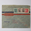 Airmail cover from Uruguay, South America to Johannesburg, South Africa