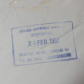 Airmail cover from London to Johannesburg, South Africa on 1 February 1957 with British 1`3s stamp