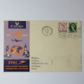 Airmail cover from London to Santiago, Chile on 25 January 1960 with 6 pence and 9d stamps