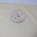 Airmail cover from London to Tokyo, Japan on 3 April 1953 with 11 pence and seven pence stamps