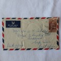 Airmail cover from New Zealand to Cape Town, South Africa with 2/6 New Zealand stamp - 5 July 1957