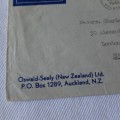 Airmail cover from Auckland, New Zealand to London, England with 1/3 New Zealand stamp