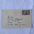 Postal cover from Auckland, New Zealand to Boston, USA with 2 1/2d New Zealand stamps