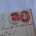 Uprated Postal cover from Tuakau, New Zealand to Paris, France with New Zealand 1d and 2pence stamps