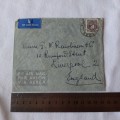1939 Airmail cover from Abadan to Liverpool, England with Nigerian sixpence stamp
