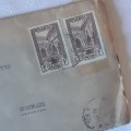 Registered postal cover from SAFI, Morocco to Bordeaux, France with 2x 1F Moroccan stamps