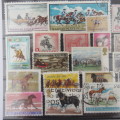 Lot of 27 stamps with horses - Unchecked