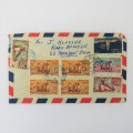 Airmail cover sent from French Somali Coast to Sea Point, Cape Town with 8 Somali Coast stamps
