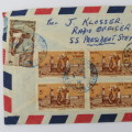 Airmail cover sent from French Somali Coast to Sea Point, Cape Town with 8 Somali Coast stamps