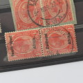 South West Africa lot of 4 pairs of stamps with Kolmannskop Cancellation