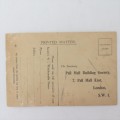 Early 1900`s Pall Mall Building society response card
