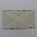 Airmail cover sent from Kingston, Jamaica to Mahe, Seychelles with 9 colorful Jamaican stamps