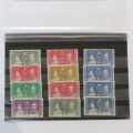Lot of 12 George 6 Coronation stamps mint hinged - Cyprus, Dominica, Falkland Islands, Fiji
