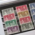 Lot of 12 George 6 Coronation stamps mint hinged - Cyprus, Dominica, Falkland Islands, Fiji