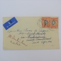 Airmail cover from Thompson`s Fall to Pietersburg, South Africa
