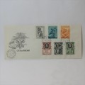 Vatican City 7 May 1957 Postal cover with 6 Vatican stamps