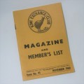 Kiwi Exchange Club magazine and Member`s List - November 1960