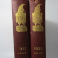 1932 Bound volume of Punch magazine - Jan to June and Jul to Dec - some damage