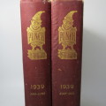1939 Bound volume of Punch magazine - Jan to June and Jul to Dec - some damage