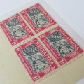 SACC 79 South Africa block of 4 stamps