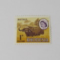 Rhodesia 1d Buffalo stamps - Single, normal stamp - block of 4, misformed face - Booklet, misformed
