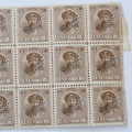 Luxembourg block of 20 x 1921 official stamps 2c plus 5 extra