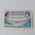 Rhodesia and Nyasaland SACC No. 38 Dam Wall - mint hinged with shift of purple printing