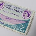 Rhodesia and Nyasaland SACC No. 38 Dam Wall - mint hinged with shift of purple printing