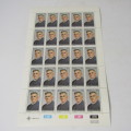 CL Leipoldt  - full page of 25 stamps - 2 stamps with tattoo on face A2 and A4 - more errors
