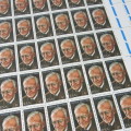 South Africa SACC 416 Totius - Full sheet of 4c stamps with shift in colour of RSA and 4c