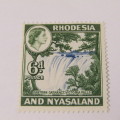 Rhodesia and Nyasaland SACC No. 24 Normal 6d mint hinged stamp plus error stamp